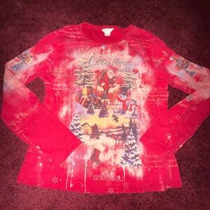 Christopher and banks vintage Christmas scene Santa Shirt small medium